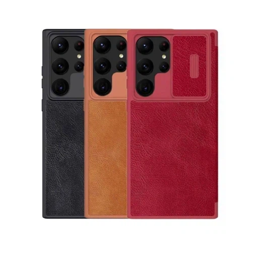 Чехол-книга Nillkin Qin Pro для Samsung s23 Ultra (Black, Red, Brown)