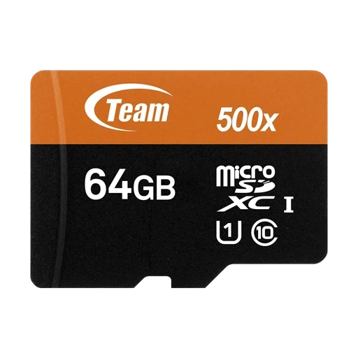 Team 64GB microSDXC UHS-I/U1 Class 10 Memory Card with Adapter, Speed Up to 80MB/s (TUSDX64GUHS03)