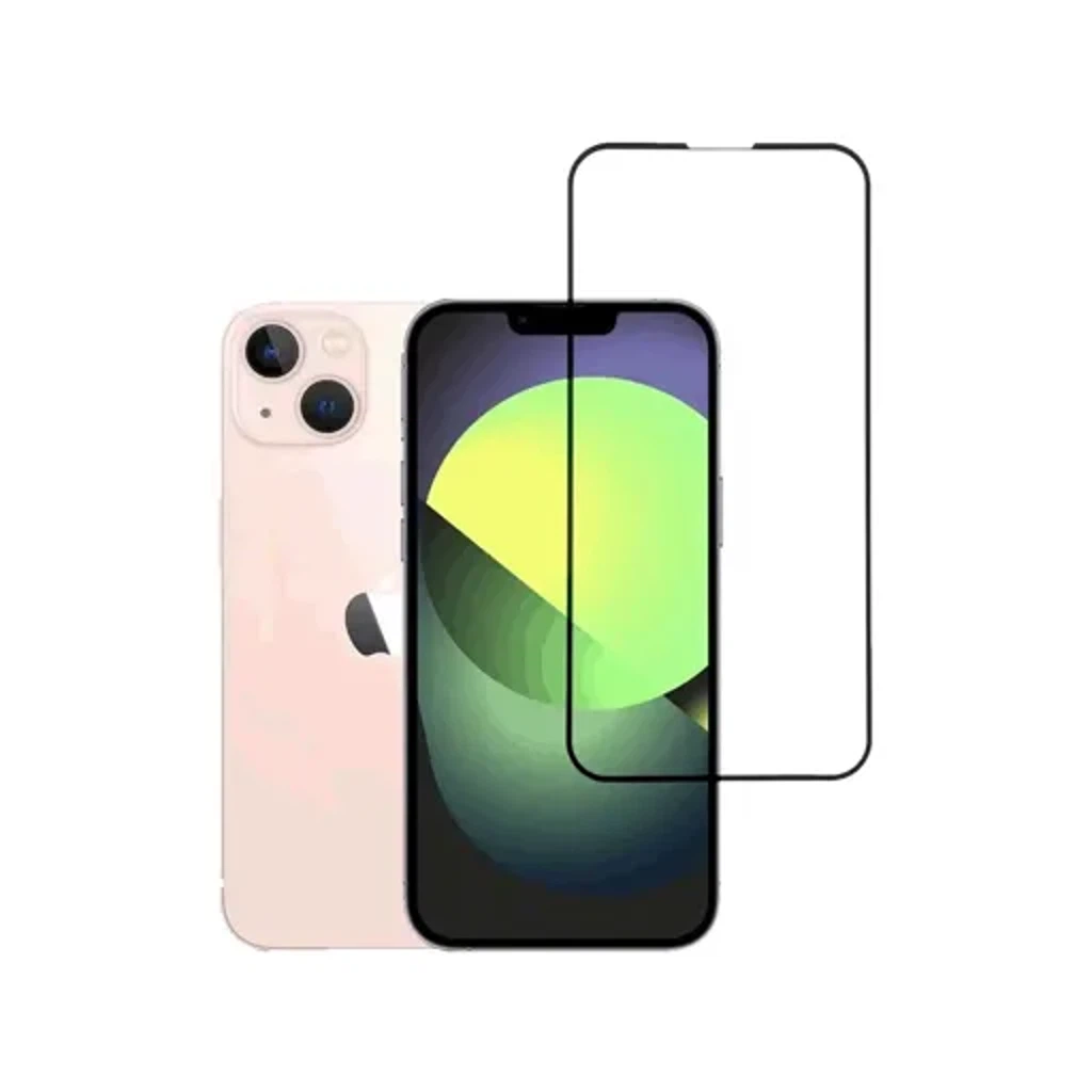 Стекло защитное для iPhone 13 mini (5.4″) (10D, черное)