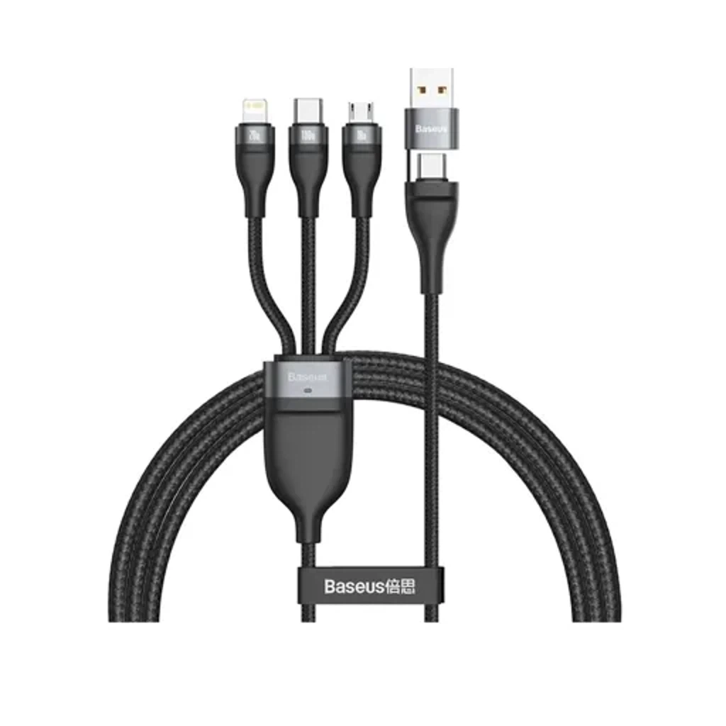 Кабель Two-For-Three Fast Charging Cable Gray-Black 1.2 м