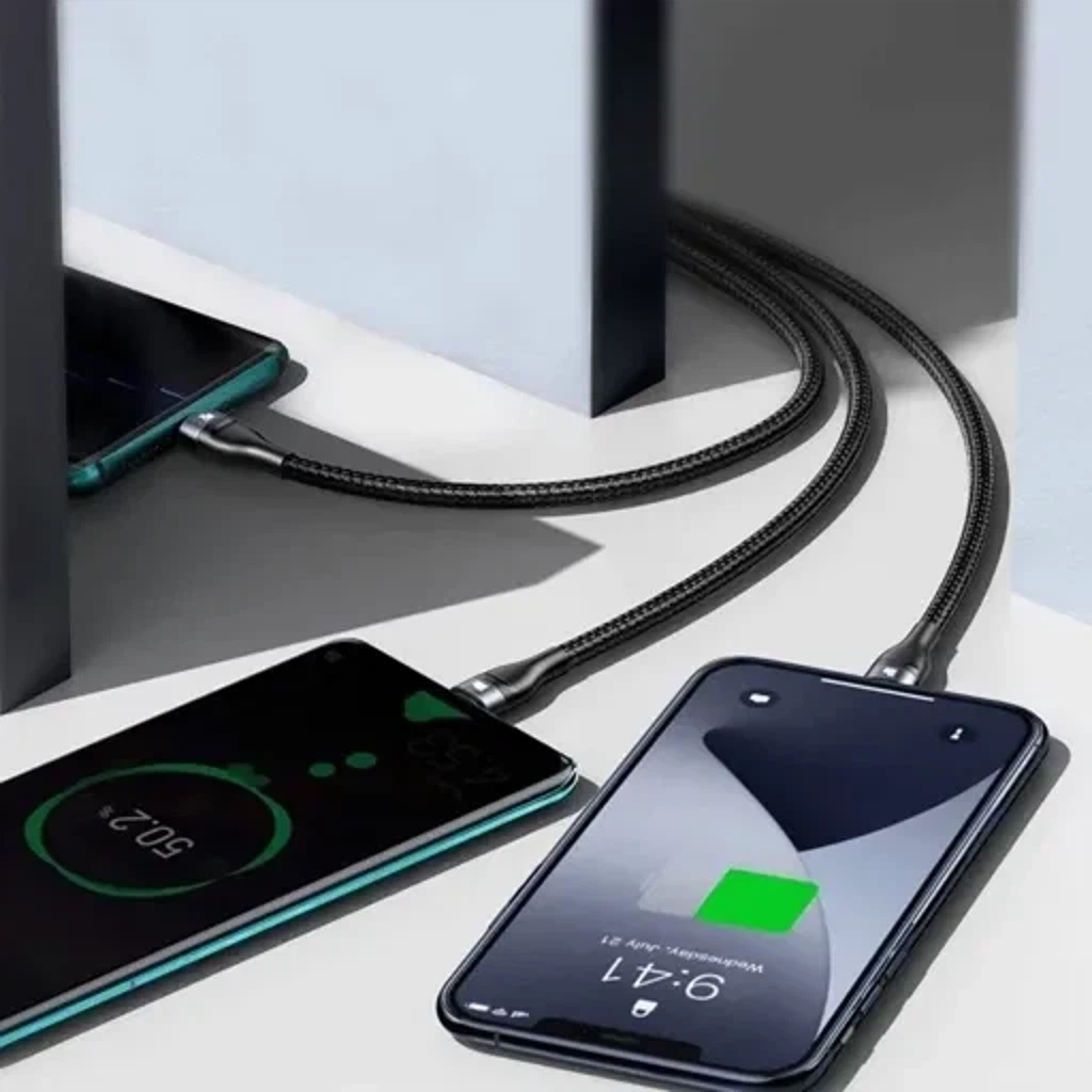 Кабель Two-For-Three Fast Charging Cable Gray-Black 1.2 м